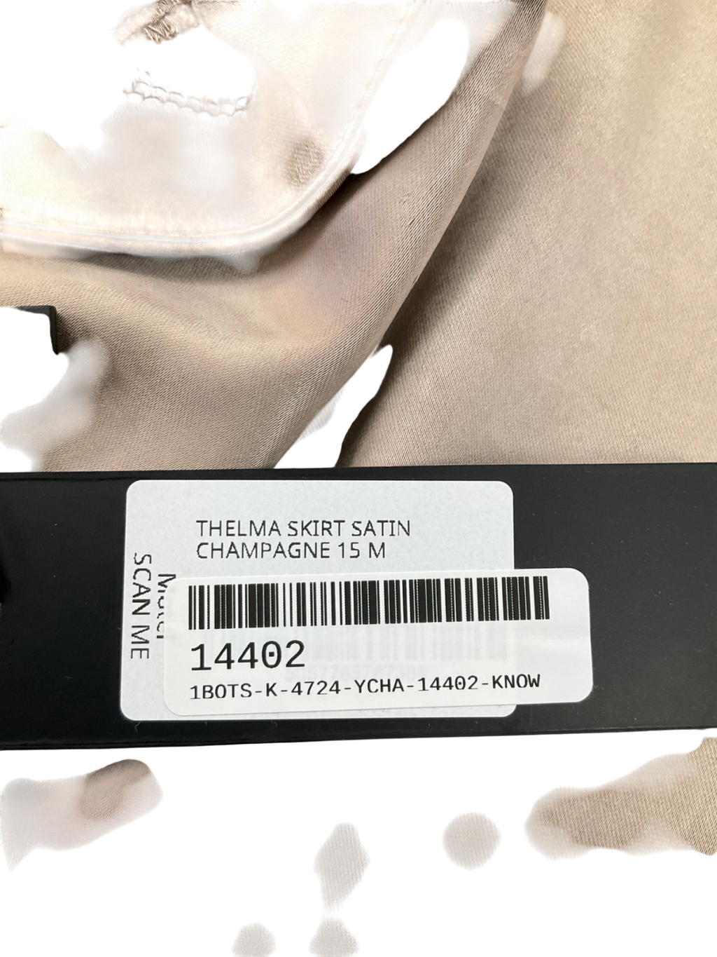 Motelrocks Nude Thelma Satin Mini Skirt In Champsgne UK M