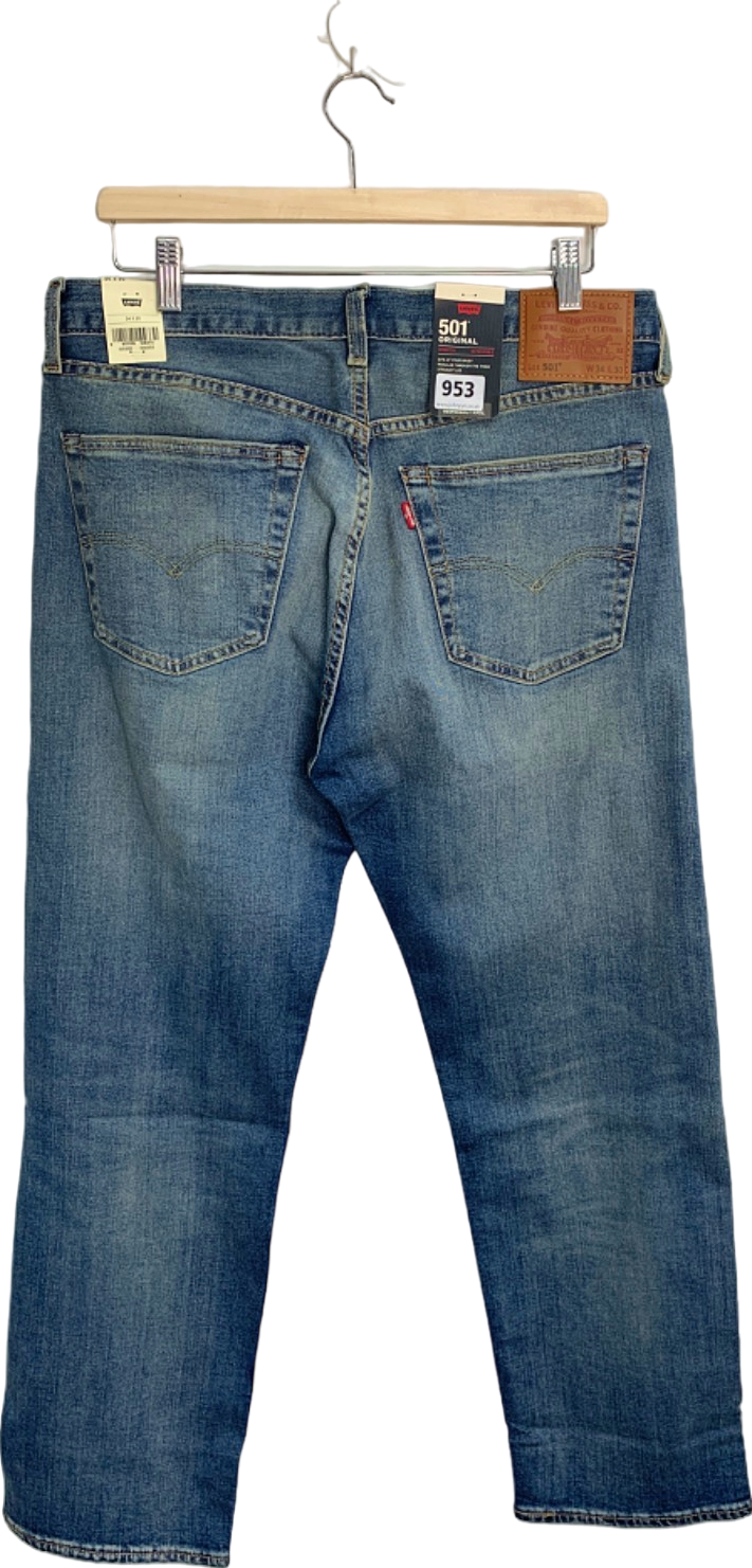 Levi's Blue 501 Original Stretch Jeans W 34 L 30