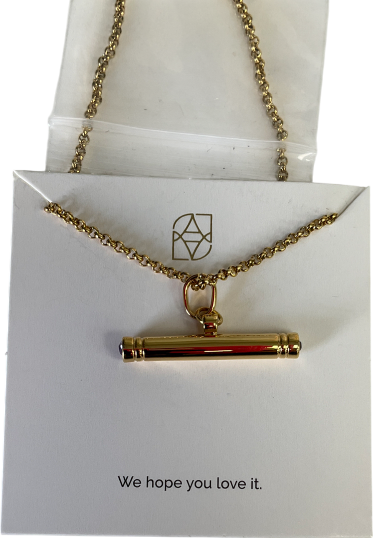 Abbott Lyon Metallic Custom Stamped T-bar Necklace One Size