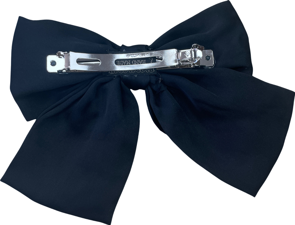 Anisa Sojka Black Silk Satin Oversized Hair Bow One Size