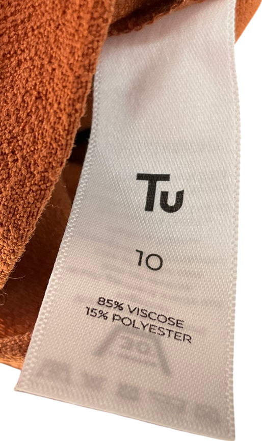 TU Brown Collard T-shirt UK 10