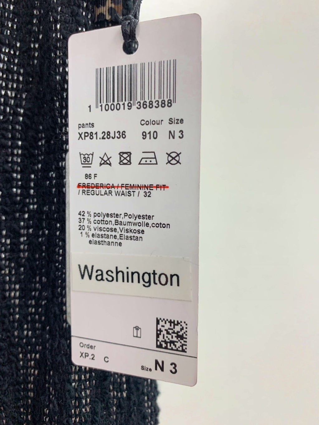 Marccain Black/White Jacquard Trousers UK 12