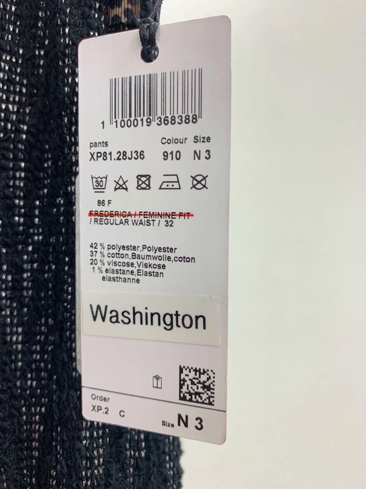 Marccain Black/White Jacquard Trousers UK 12