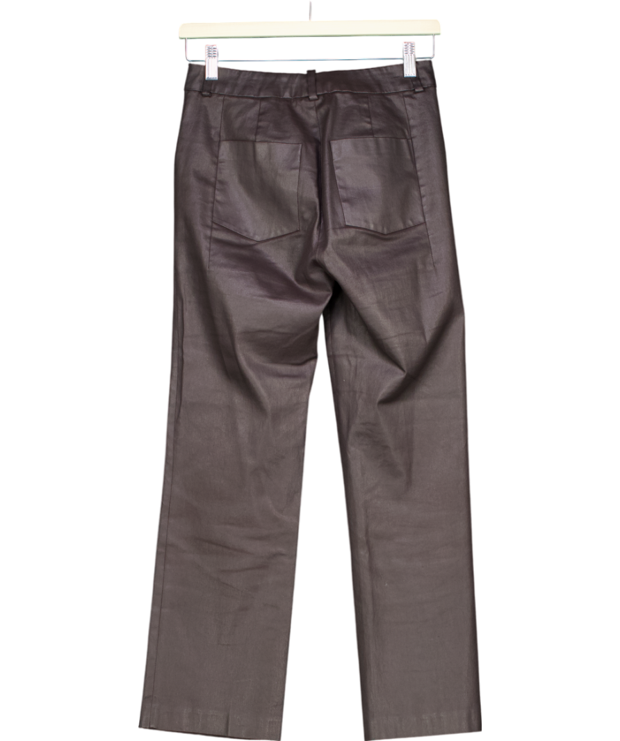 Drykorn Black Basket Cropped Straight-leg Trousers In A Leather Look W26