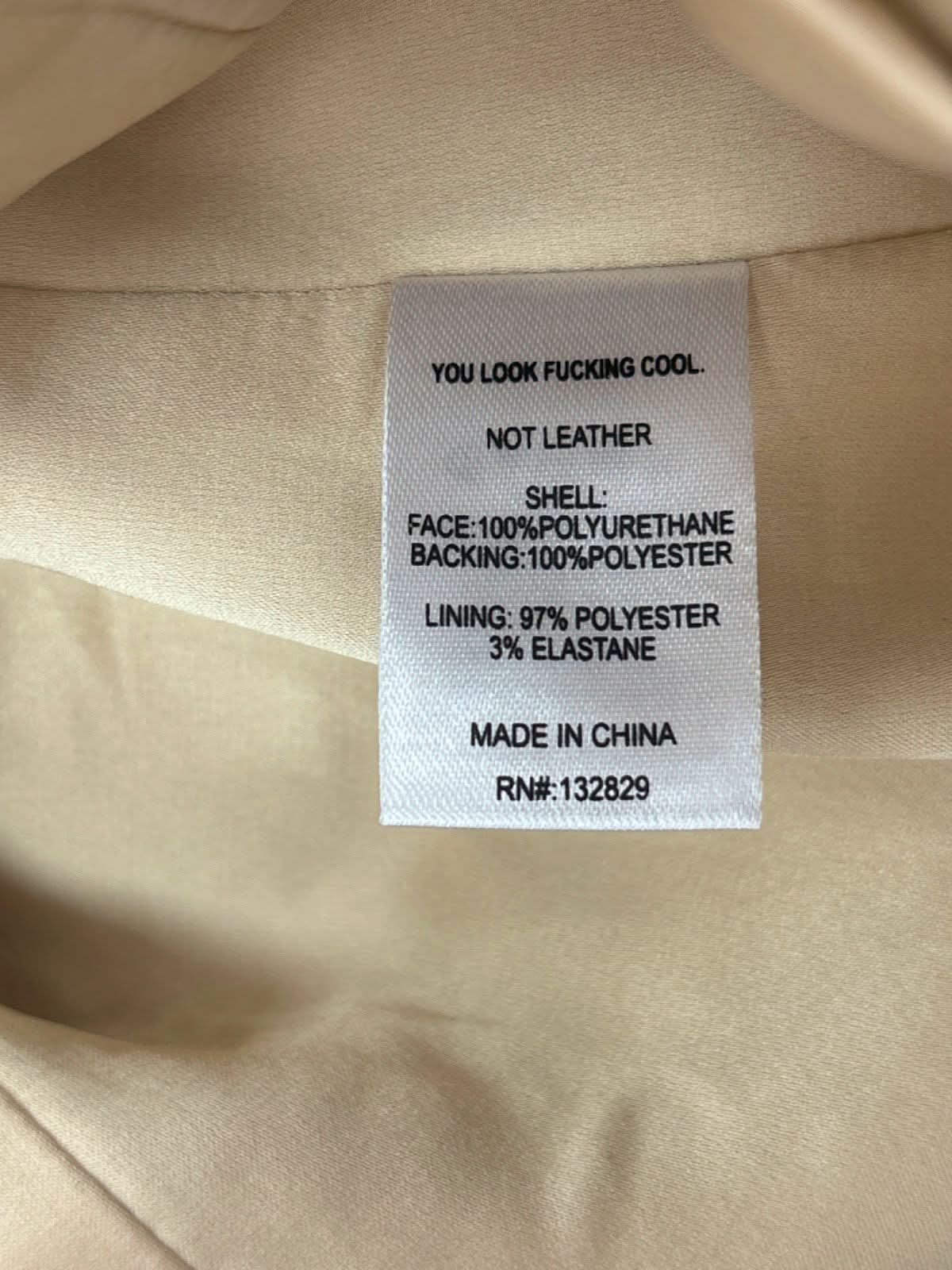 LPA Beige Faux Leather Corset Top UK S