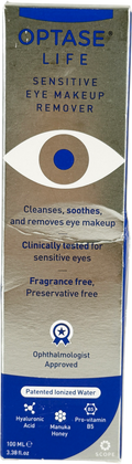 OPTASE LIFE Sensitive Eye Makeup Remover - Gentle Ionized Cleanser - Preservative Free 100ml