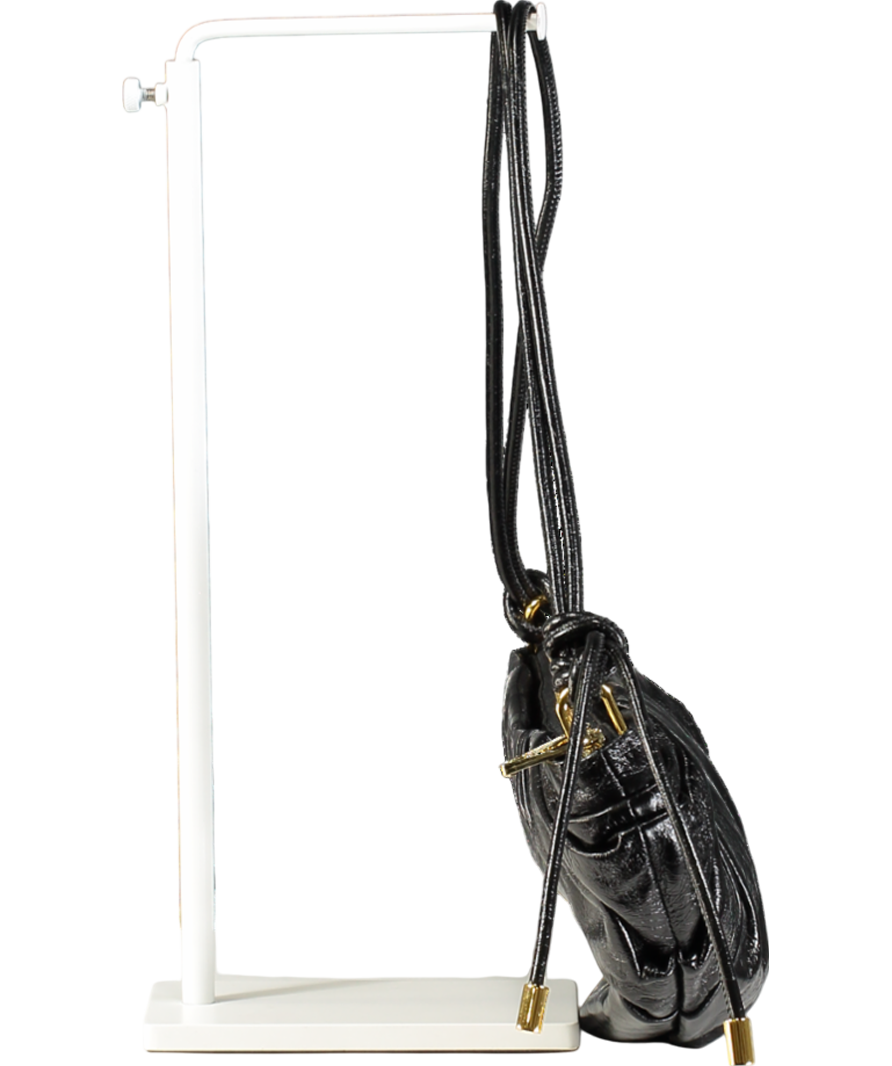 Peco Black Leather Croissant Bag