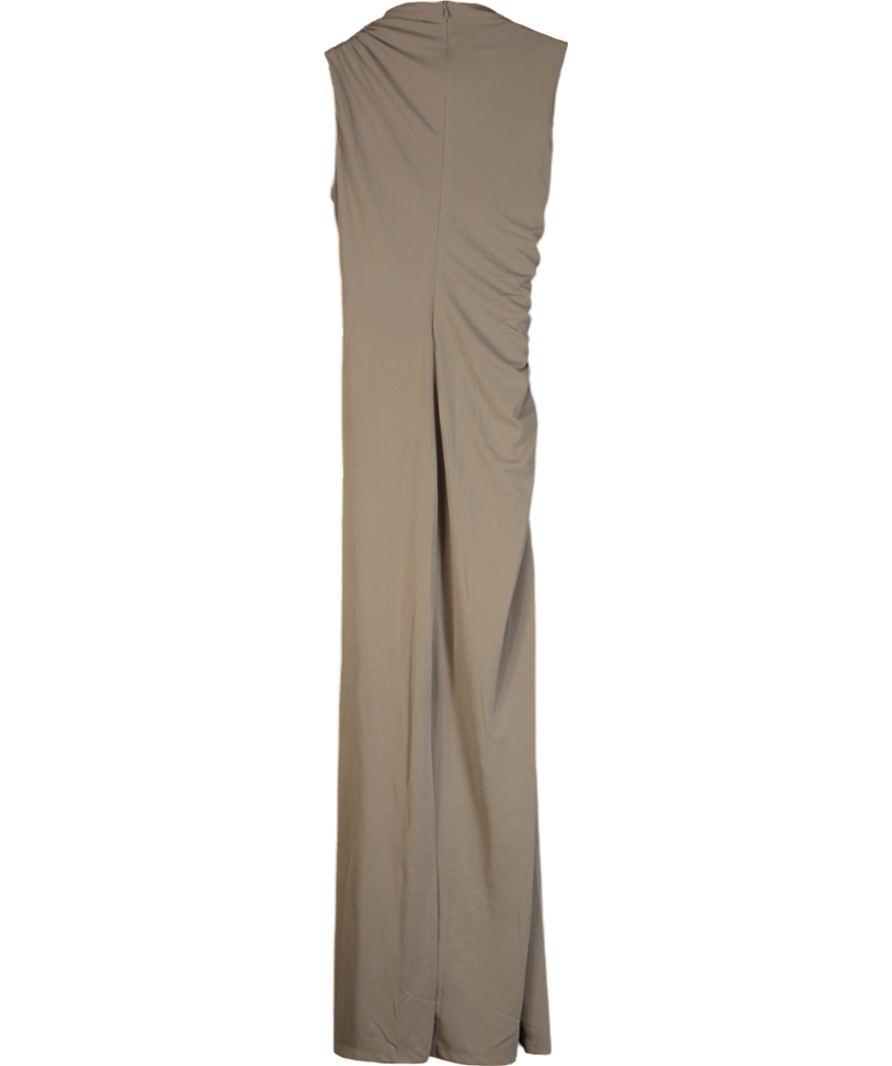 ZARA Brown Draped Midi Dress UK S