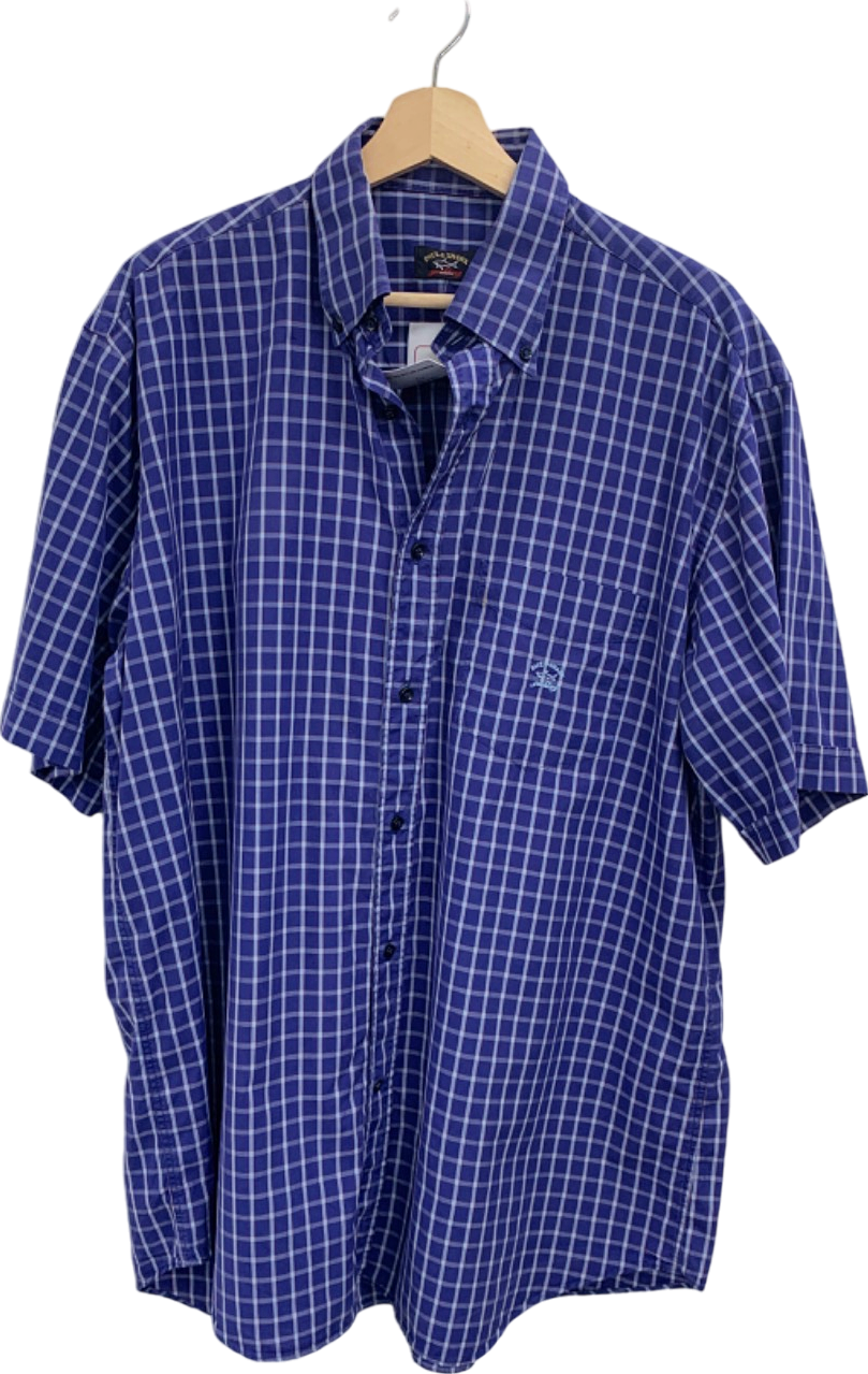 Paul & Shark Blue Gingham Check Shirt UK L