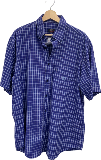 Paul & Shark Blue Gingham Check Shirt UK L