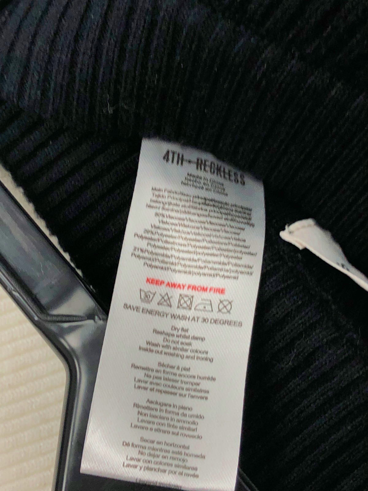 4th + Reckless Black and White Striped Knitted Skirt UK 8