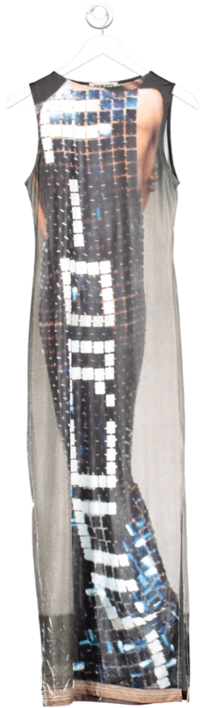 FIORUCCI Multicoloured Tile Print Sleeveless Maxi Dress UK S