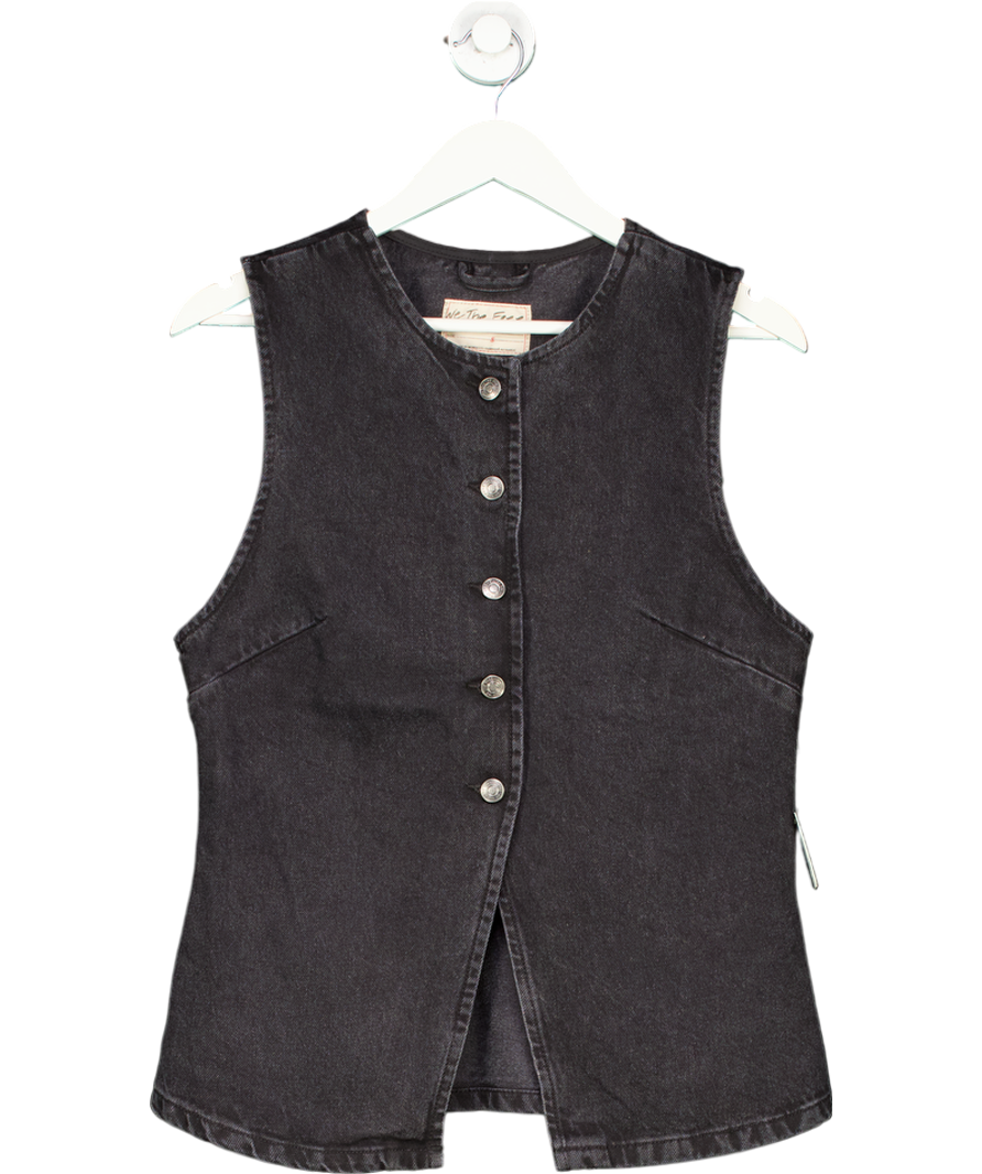 We The Free Black Denim Waistcoat UK S