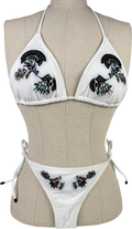 Accessorize White Fan Embellished Bikini UK 8