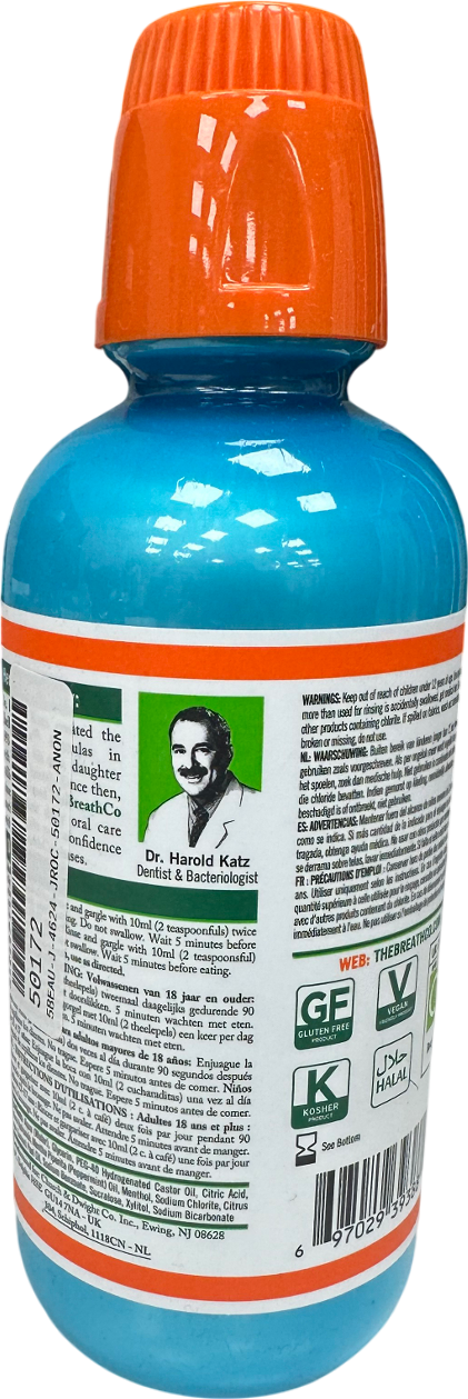 The Breath Co Alcohol Free Mouthwash Mild Mint 500ml