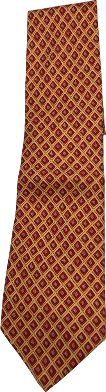 Salvatore Ferragamo Red and Yellow Patterned Tie