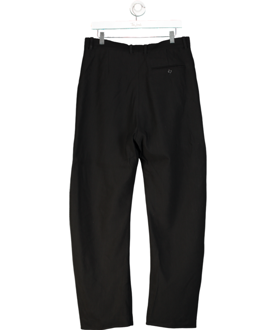 H&M Studio Collection Black Linen-blend Tailored Trousers UK 12