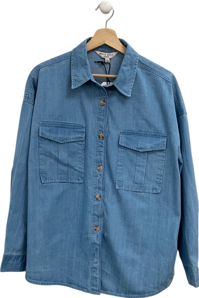 Brave Soul Blue Denim Shirt UK L