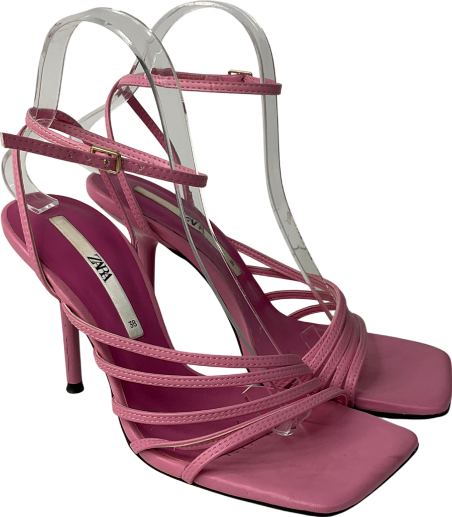 ZARA Pink Strappy Heels UK 5 EU 38 👠