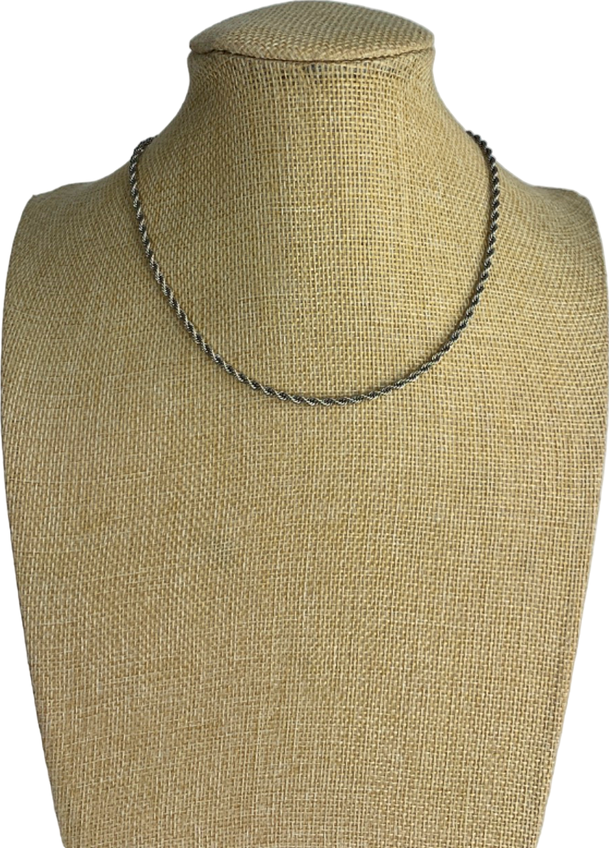 Silver Twisted Rope Chain Necklace