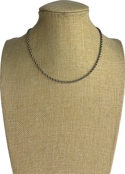 Silver Twisted Rope Chain Necklace