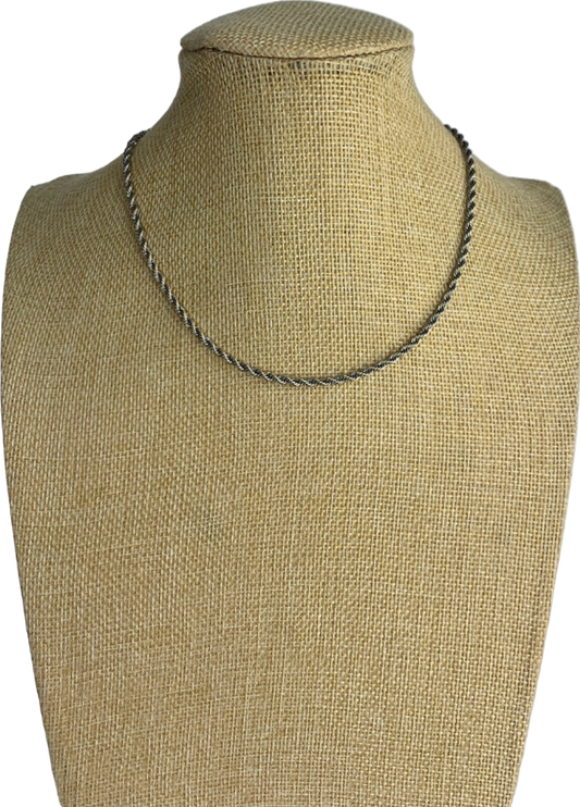 Silver Twisted Rope Chain Necklace