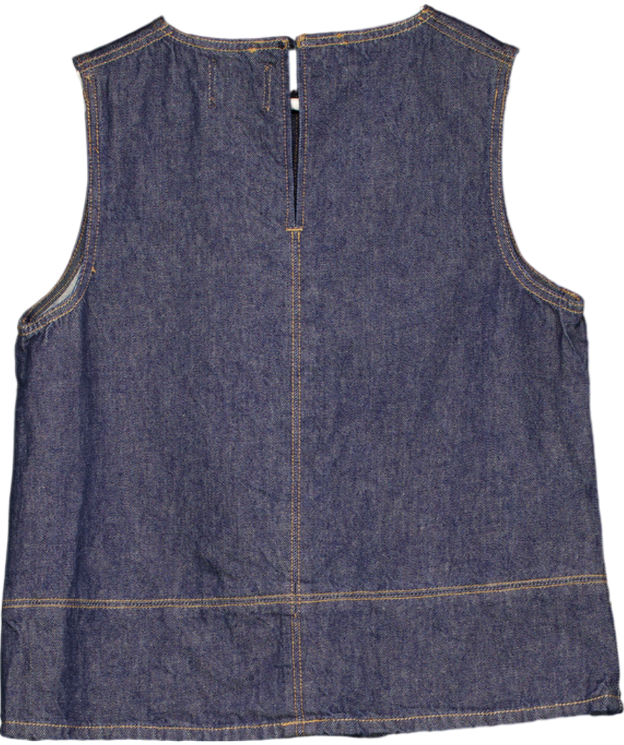 River Island Blue Denim Crew Neck Vest Top UK 10
