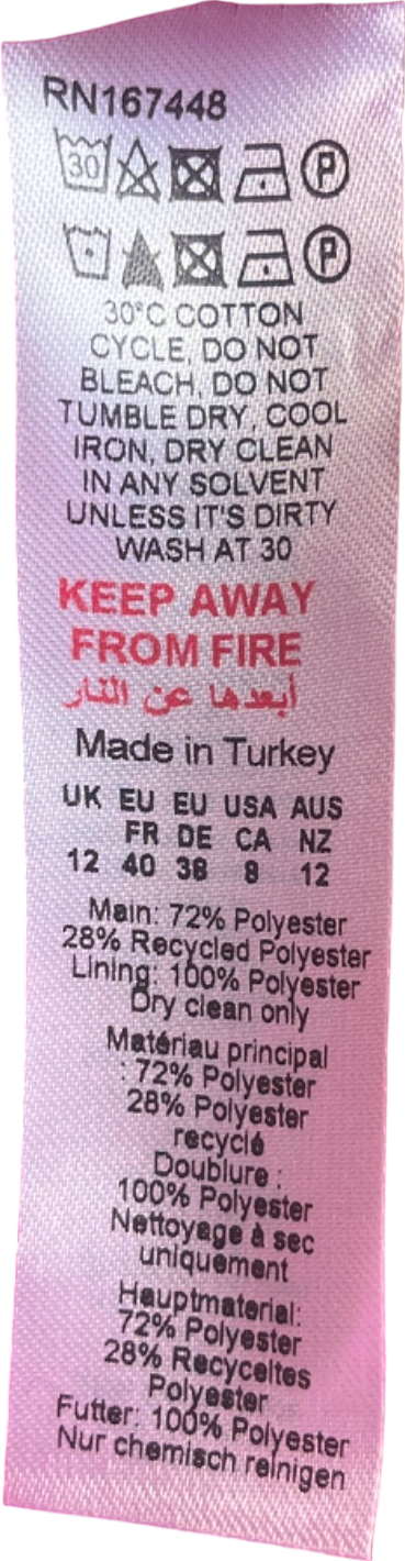 Karen Millen Hot Pink Soft Tailored Pleated Panel Midi Dress UK 12