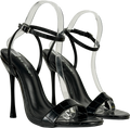 Public Desire Black Soho Barely There Strappy Stiletto Heels UK 6 EU 39 👠