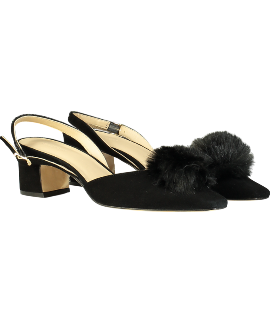 J. Mclaughlin Black Dita Suede Slingback Heels UK 7.5 EU 40.5 👠