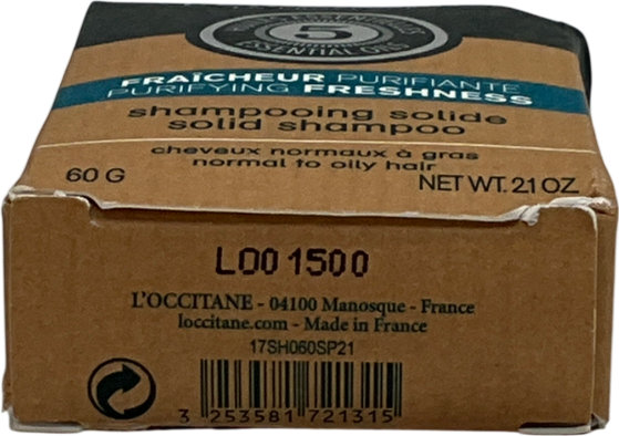 L'Occitane Purifying Freshness Solid Shampoo 60g