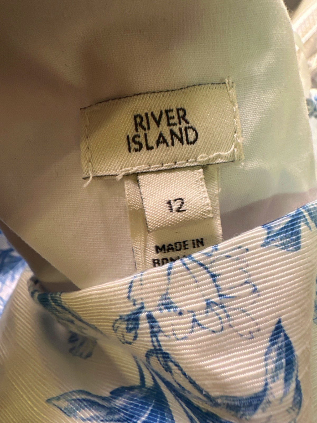 River Island Blue Floral Dress UK 12