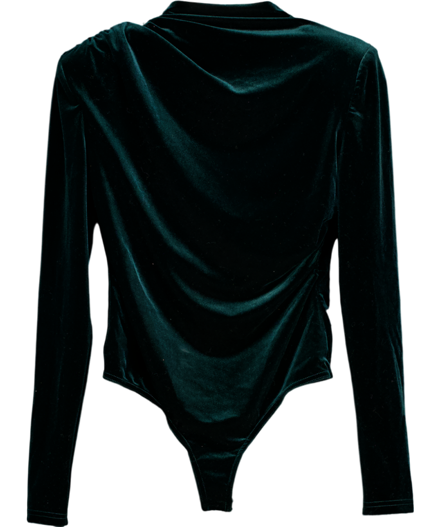 Karen Millen Green Stretch Velvet Bodysuit UK S