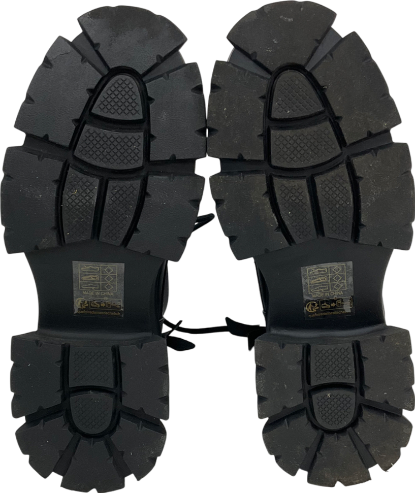 STEVE MADDEN Black Traction Action Leather Ankle Boots UK 6 EU 39 👠