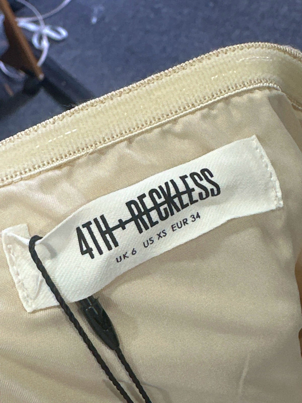 4th + Reckless Beige Constance Jumpsuit UK 6