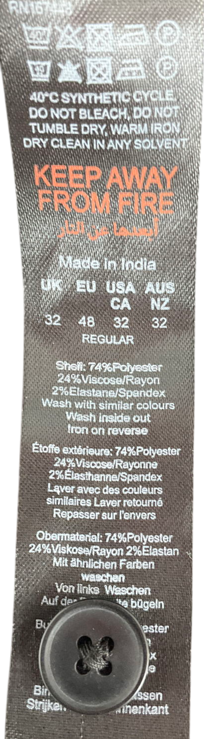 boohooMan Black Extra Wide Fit Pleat Front Tailored Trousers UK S