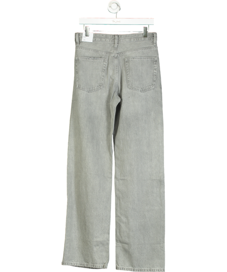 MANGO Grey Miami Medium-rise Straight-fit Jeans UK 8