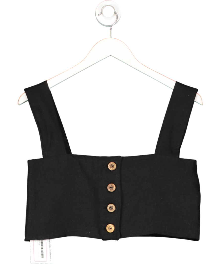 Freya Lillie Black Sadie Linen Bralette UK 8