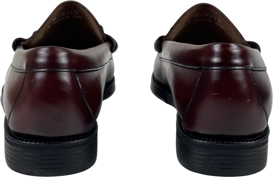 G.H.BASS WEEJUNS Lincoln Horsebit Loafers Wine Red Leather UK 8 EU 42 👞