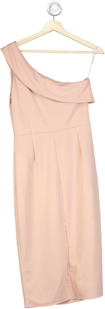 WalG Blush Dakota One Shoulder Frill Midi Dress UK 14