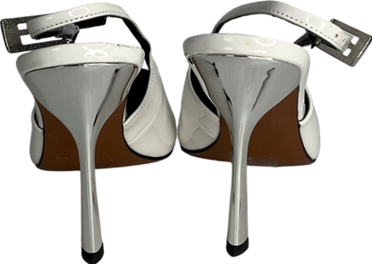 River Island White Sling Back Heeled Court Shoes UK 8 EU 41 👠