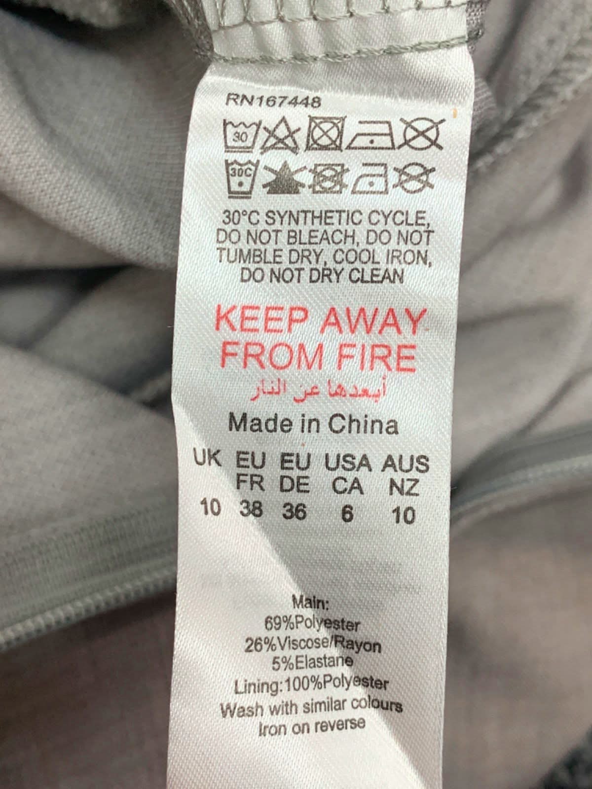 PLT Label Light Grey Tailored Waistcoat Belt Detail Jumpsuit UK 10