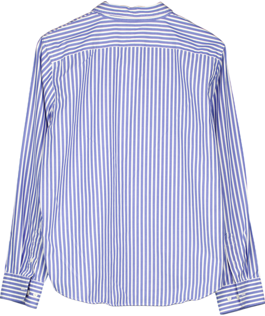 Chaps Blue No Iron Striped Shirt No Size