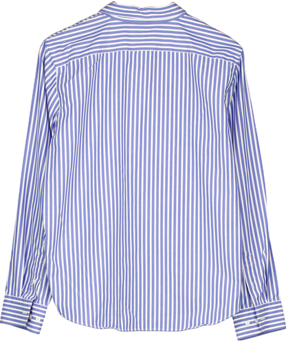 Chaps Blue No Iron Striped Shirt No Size