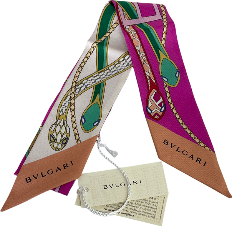 BVLGARI Multicoloured Serpenti Silk Shelley Twilly Scarf One Size