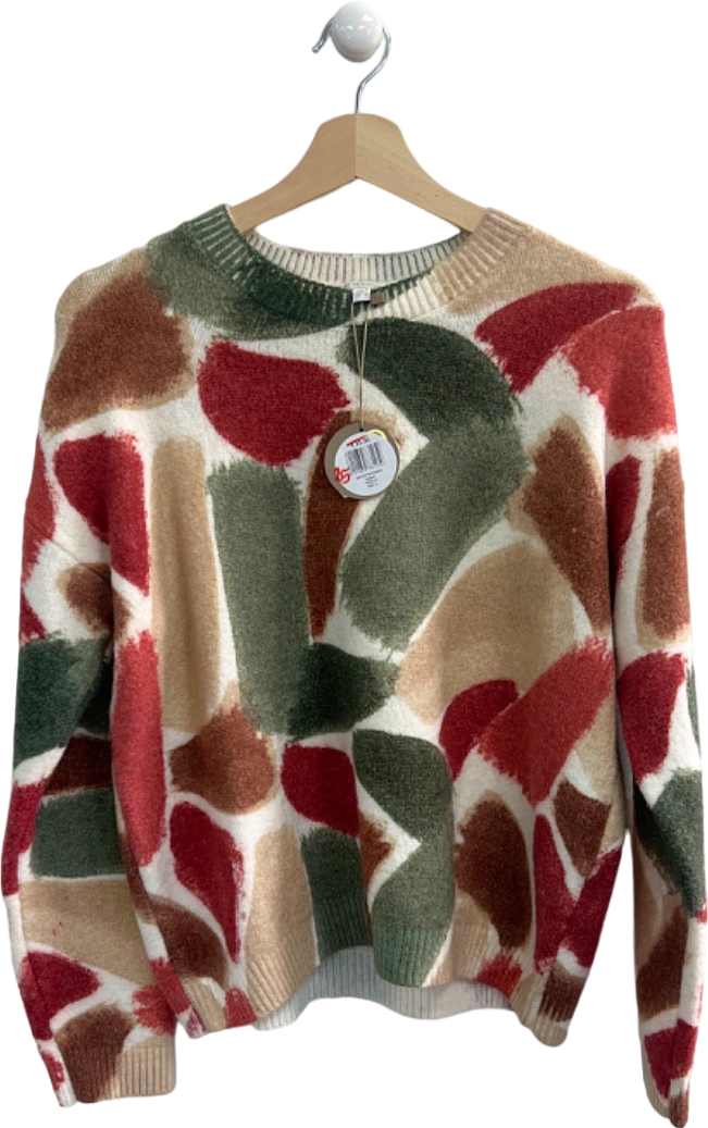 Apricot Multi-Colour Abstract Print Jumper UK 14