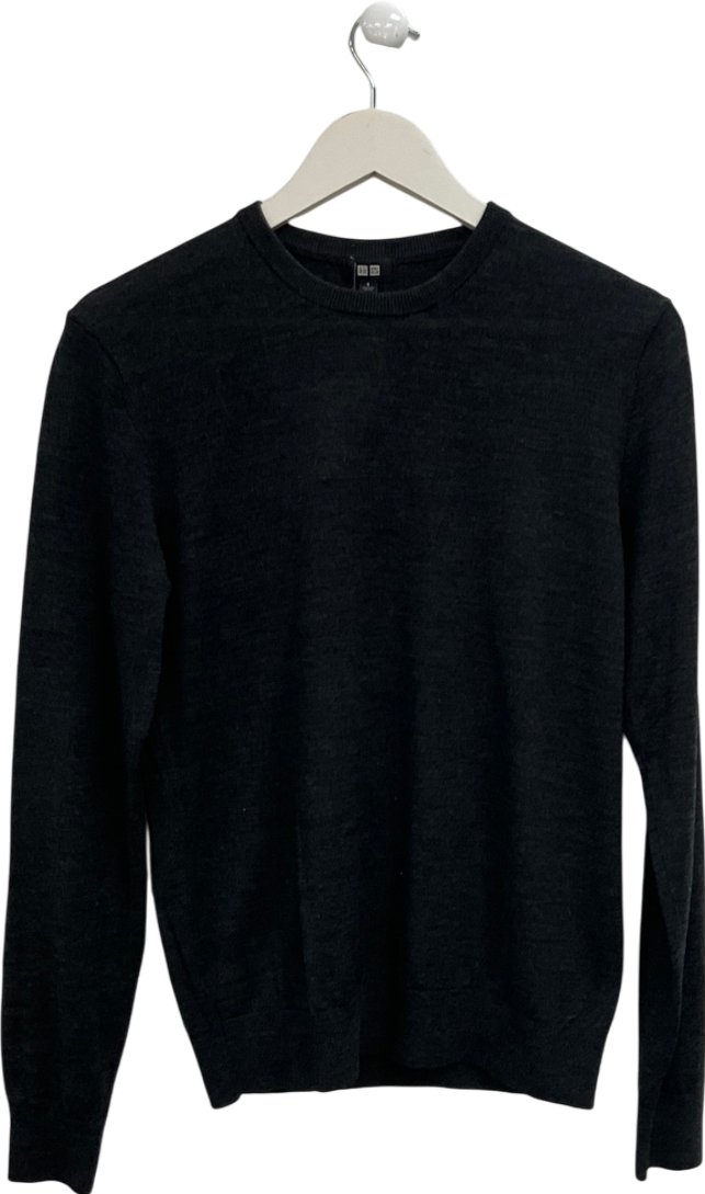 Uniqlo Grey 100% Wool Jumper UK S