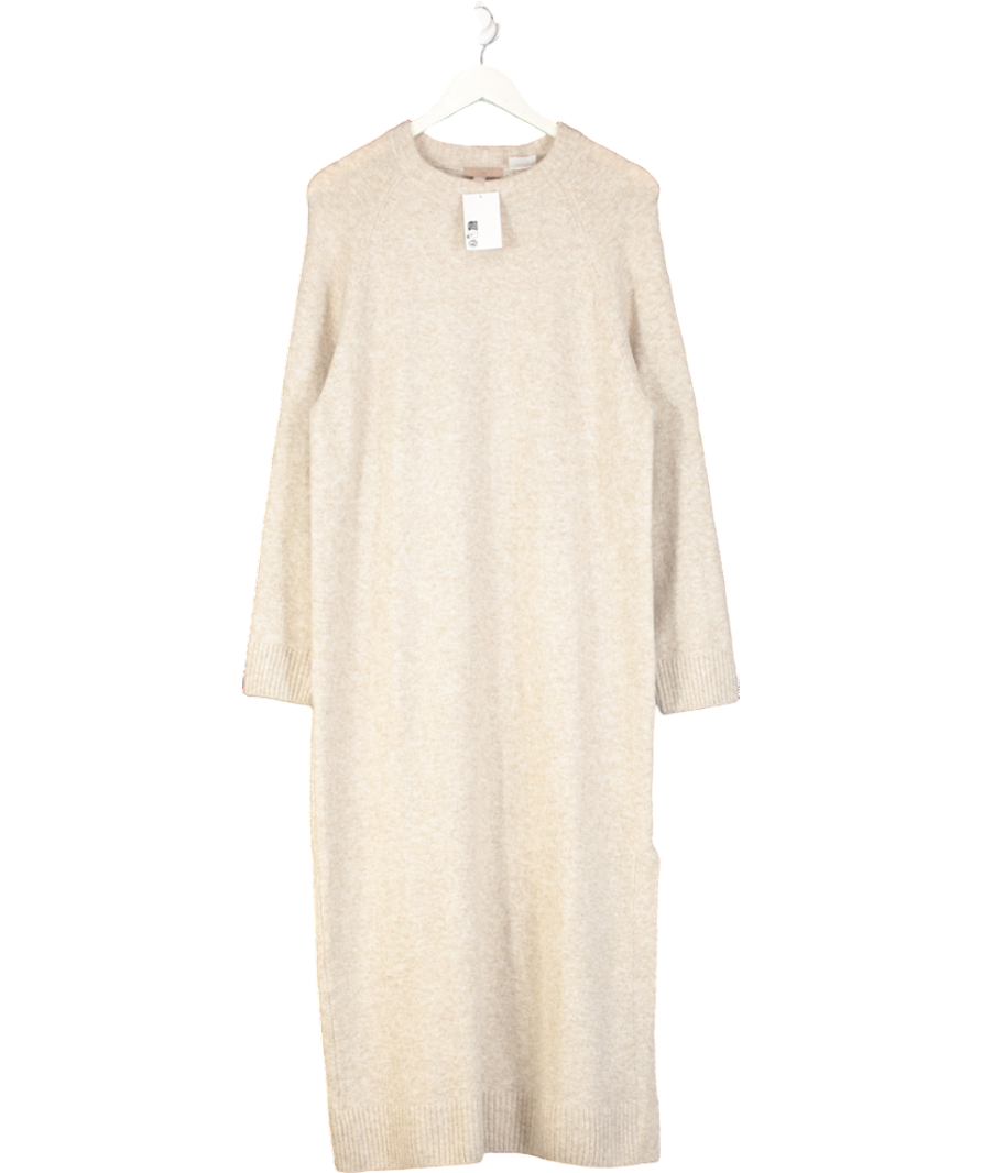 H&M Beige Knitted Long Dress UK S