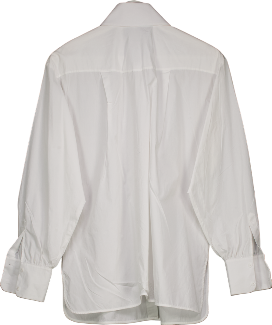 Karl Lagerfeld White Cotton Long Sleeve Shirt It40 UK 8