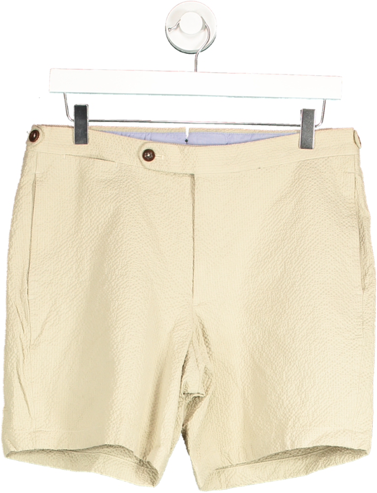 Sid Nashburn Beige Textured Shorts W32